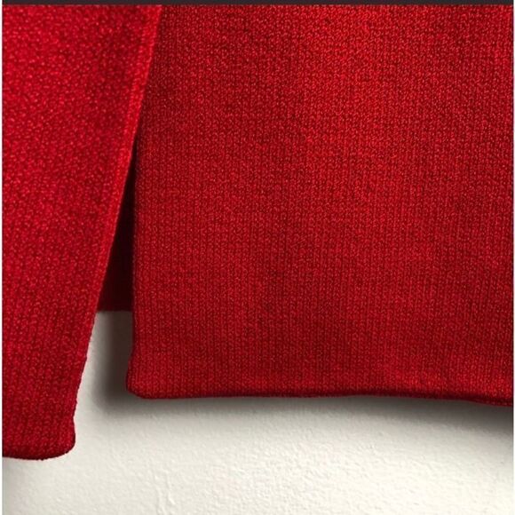 St John Evening Marie Gray Womens Red Button Down Long Sweater Cardigan Size 10 - Picture 6 of 7